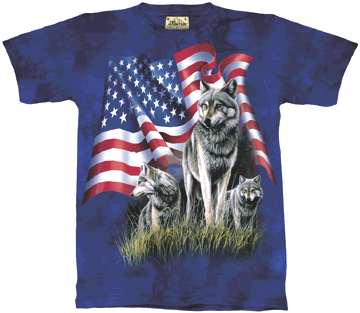 American Flag Wolf Shirt