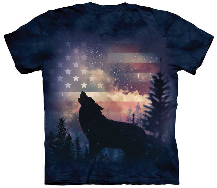 Patriotic Wolf Howl Shirt